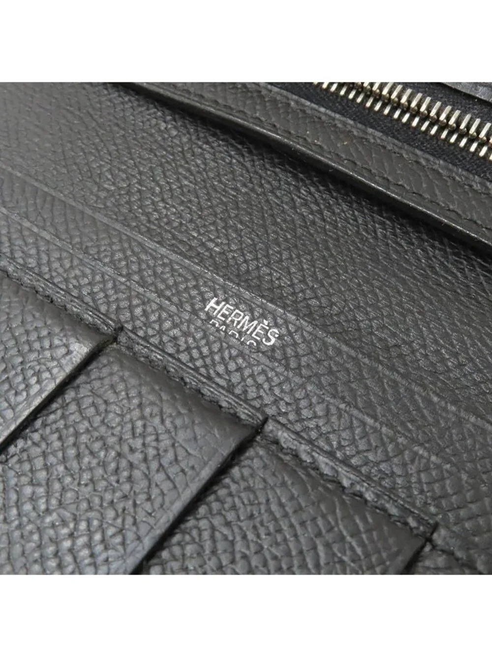 Hermes Bearn Souffle Veau Epsom Black Silver Wallet